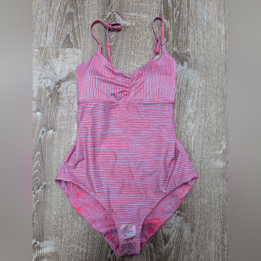Prana Pink and Blue One Piece Swimsuit - Picture 15 of 15